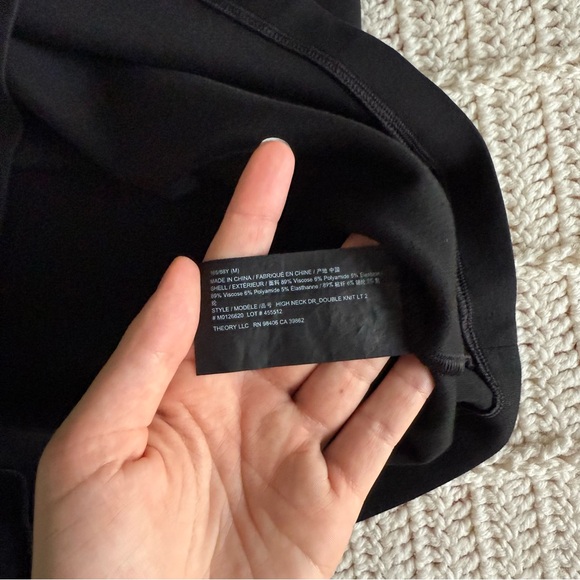 Theory Black Double Knit Jersey High Neck Sleeveless Above the Knee Dress Size 6 - Picture 8 of 9